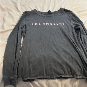 Target Gray Long Sleeve Tee with Pink 'Los Angeles'